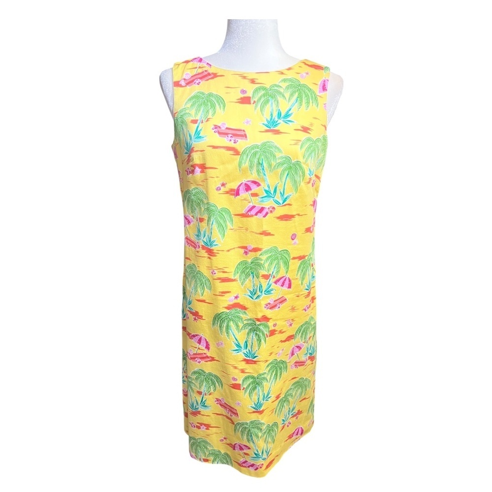 Vintage Talbots Resort-wear Cotton Sleeveless Shift Dress Size 6P